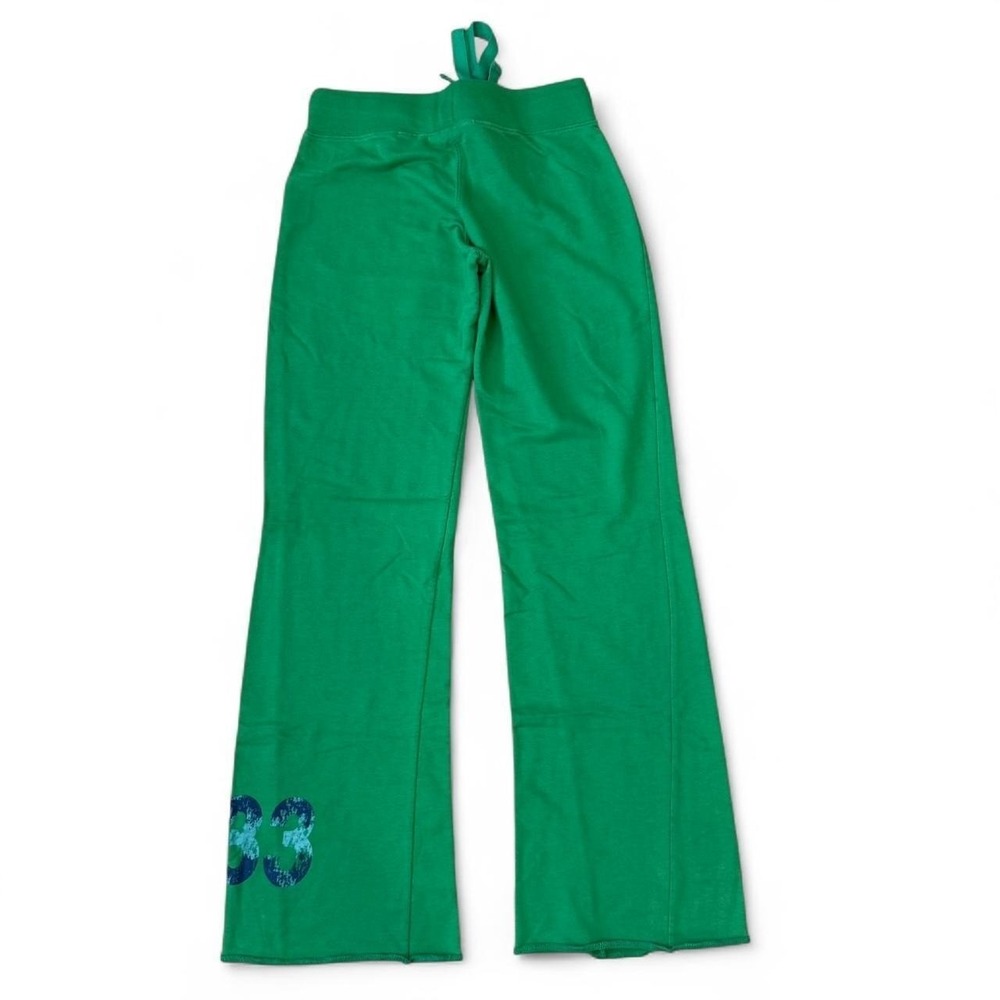 Vintage Derek Heart Green Flared Sweatpants Women's Size Small Elastic Waist Y2K - Picture 2 of 5